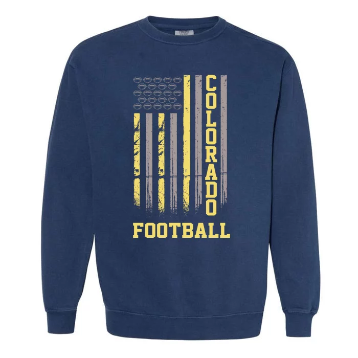 Colorado Football Fan American Flag Garment-Dyed Sweatshirt