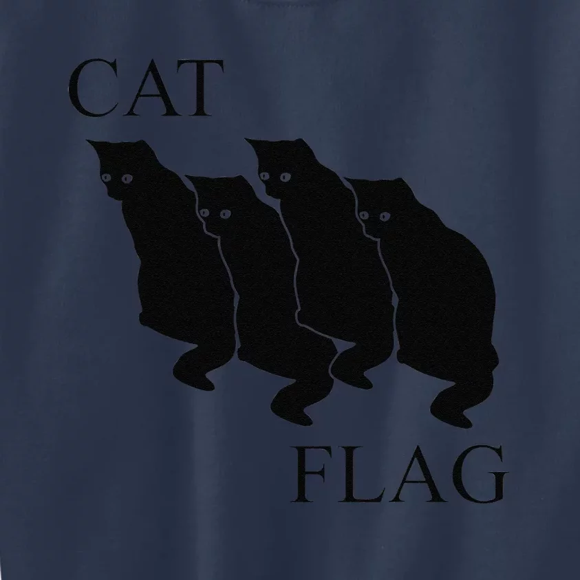 Cat Flag Funny Black Flag Kids Sweatshirt