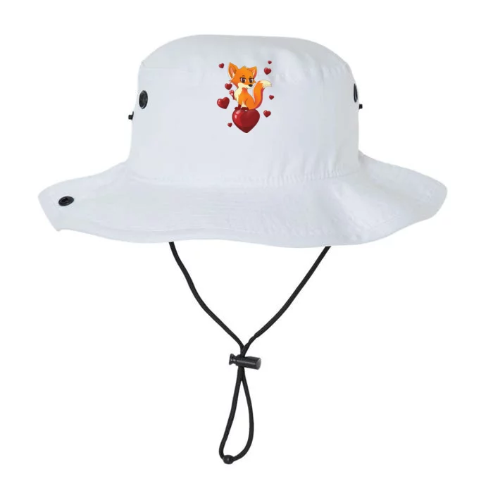 Cute Foxy Fox Valentines Day Love Heart Gift Legacy Cool Fit Booney Bucket Hat