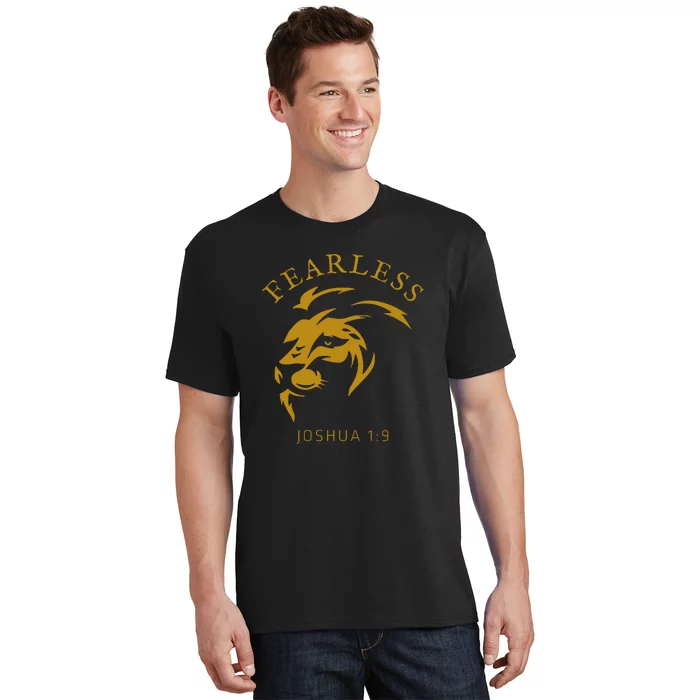 Christian Faith Fearless Joshua 1:9 Lion Of Judah Gift T-Shirt