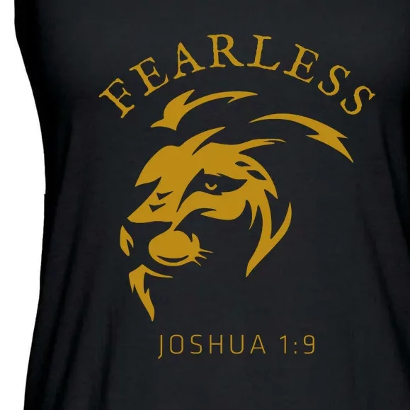 Christian Faith Fearless Joshua 1:9 Lion Of Judah Gift Ladies Essential Flowy Tank