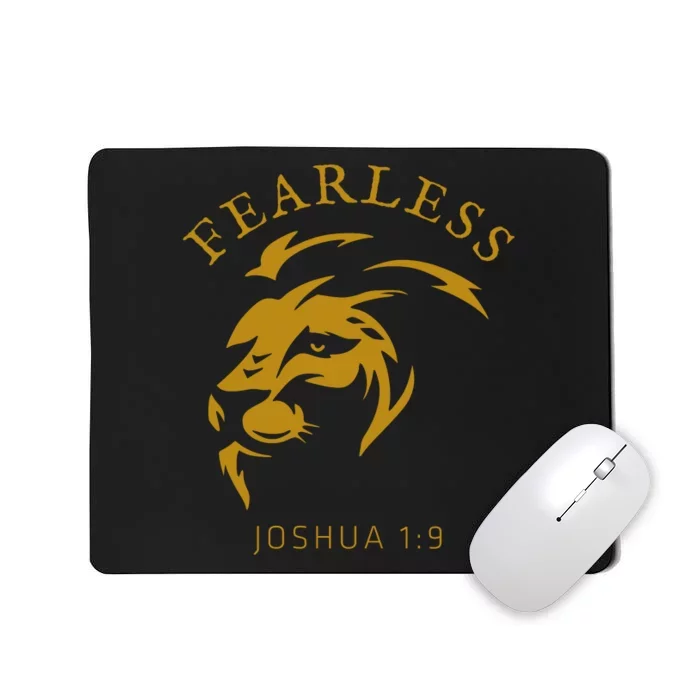 Christian Faith Fearless Joshua 1:9 Lion Of Judah Gift Mousepad