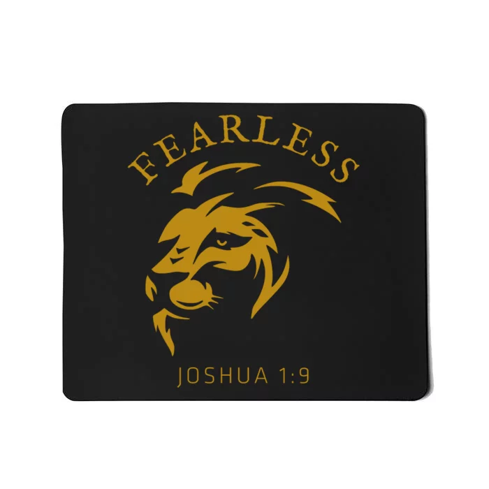 Christian Faith Fearless Joshua 1:9 Lion Of Judah Gift Mousepad