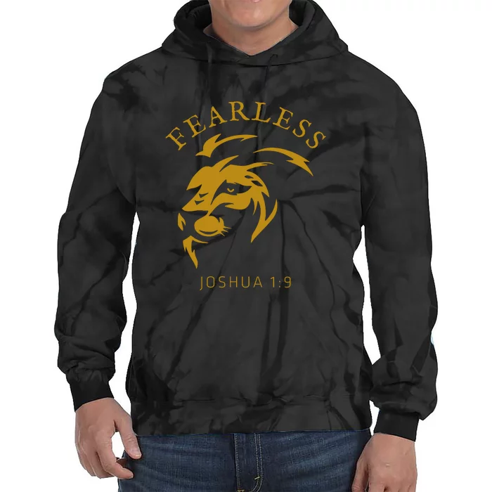 Christian Faith Fearless Joshua 1:9 Lion Of Judah Gift Tie Dye Hoodie