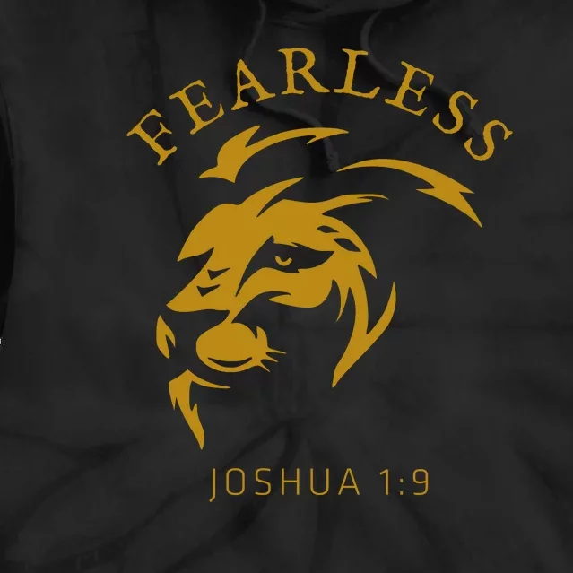 Christian Faith Fearless Joshua 1:9 Lion Of Judah Gift Tie Dye Hoodie