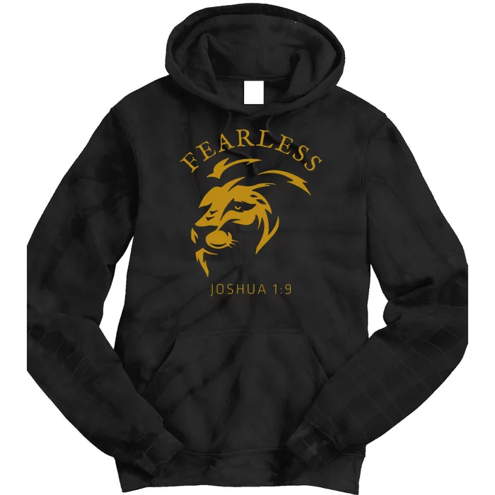 Christian Faith Fearless Joshua 1:9 Lion Of Judah Gift Tie Dye Hoodie