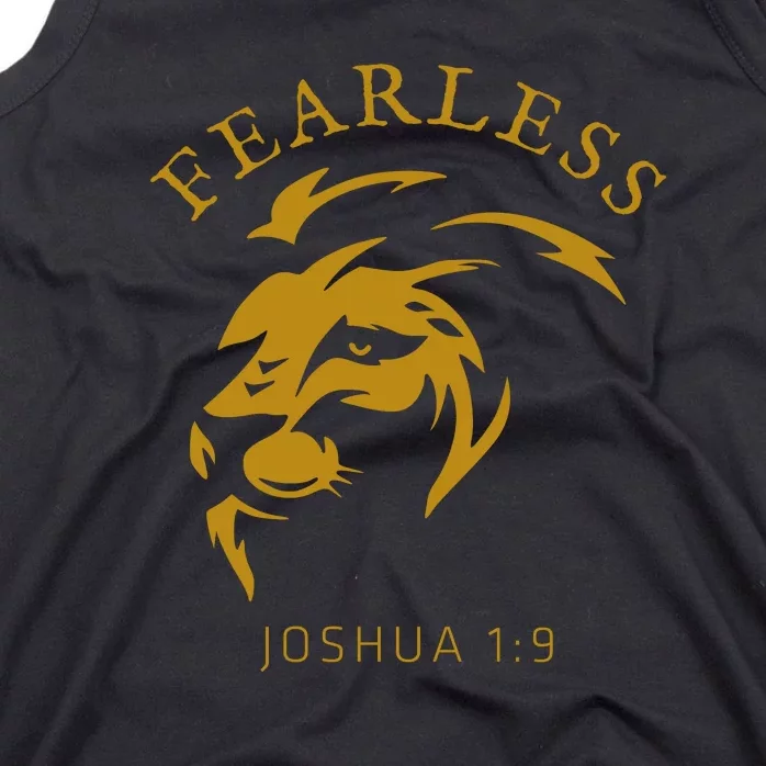 Christian Faith Fearless Joshua 1:9 Lion Of Judah Gift Tank Top