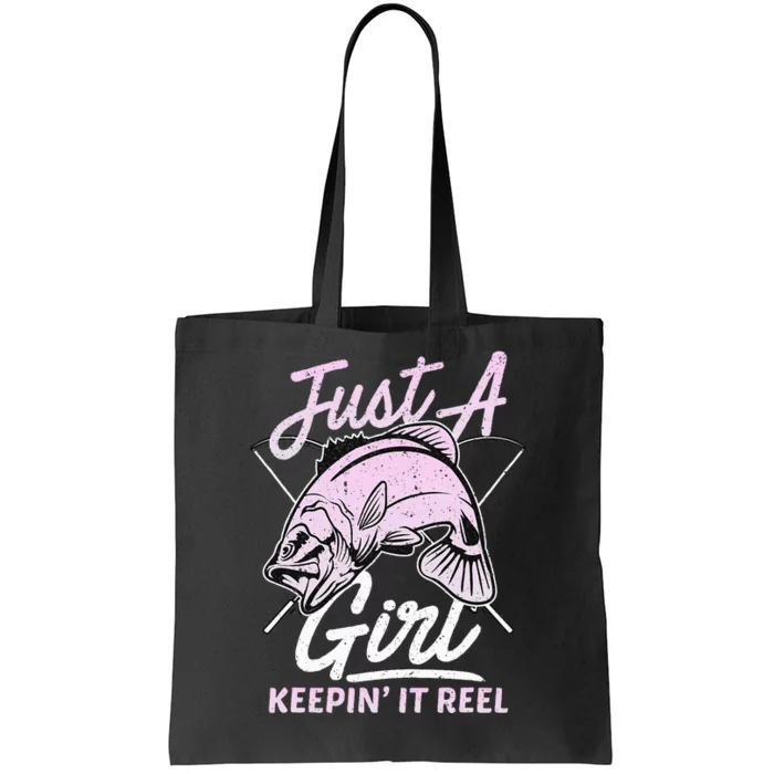 Cute Fishing Funny Keeping It Reel Purple Tote Bag