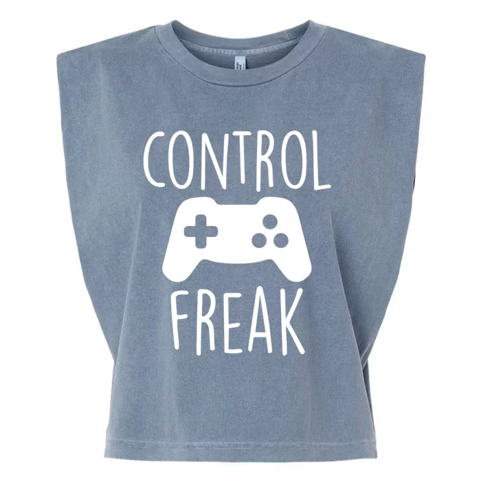 Control Freak Funny Video Game Player Joke Gaming Quote Pun Gift Garment-Dyed Women's Muscle Tee