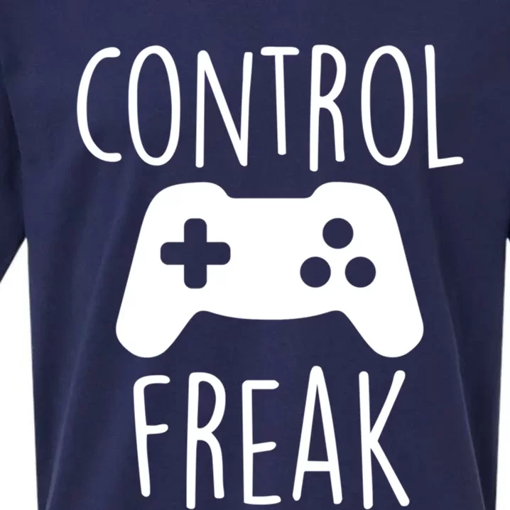 Control Freak Funny Video Game Player Joke Gaming Quote Pun Gift Sueded Cloud Jersey T-Shirt