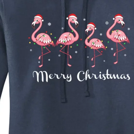 Christmas Funny Flamingo Pink Christmas Tree Xmas Gift Women's Pullover Hoodie