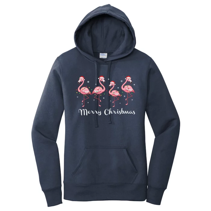 Christmas Funny Flamingo Pink Christmas Tree Xmas Gift Women's Pullover Hoodie