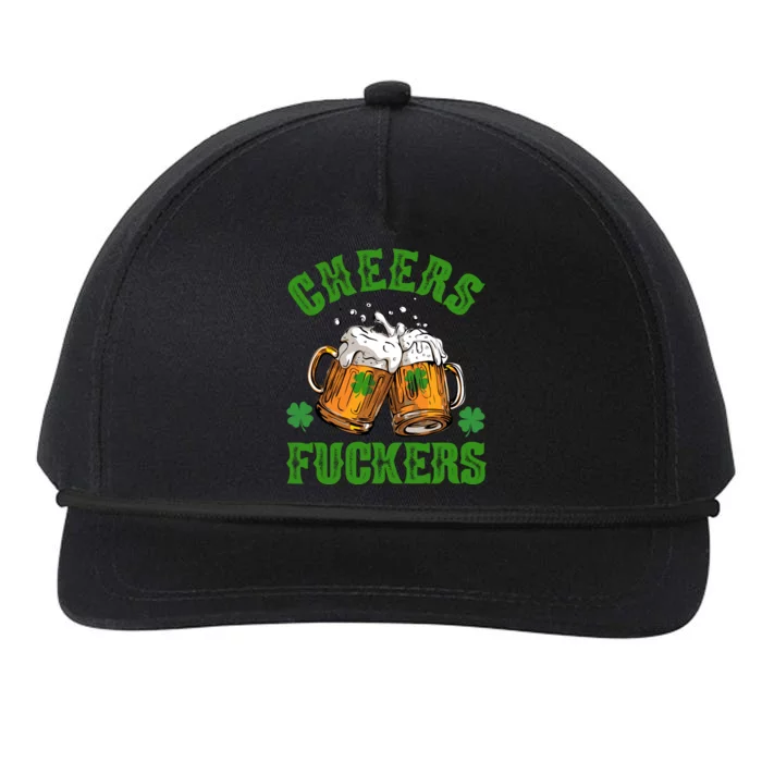 Cheers Fuckers Funny St Patrick's Day Beer Snapback Five-Panel Rope Hat