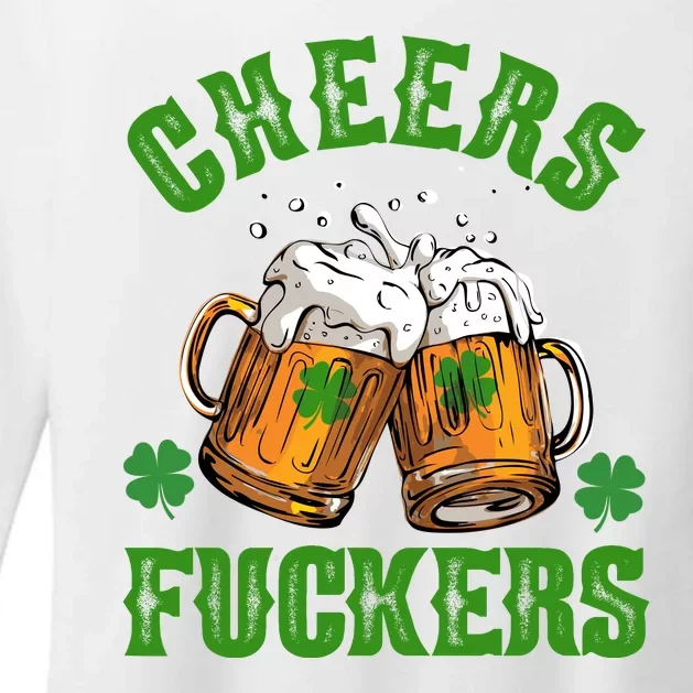 Cheers Fuckers Funny St Patrick's Day Beer Womens CVC Long Sleeve Shirt