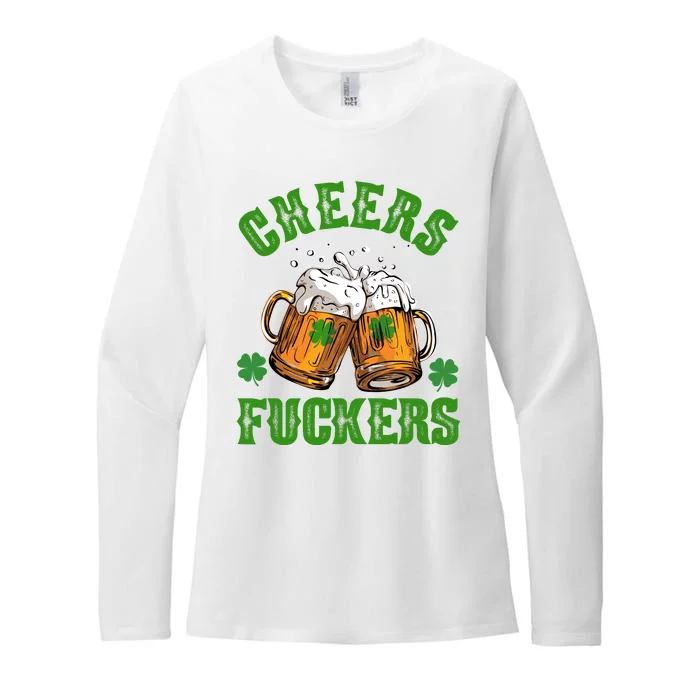 Cheers Fuckers Funny St Patrick's Day Beer Womens CVC Long Sleeve Shirt