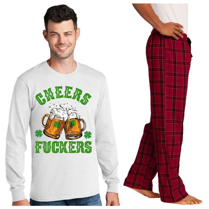 Cheers Fuckers Funny St Patrick's Day Beer Long Sleeve Pajama Set