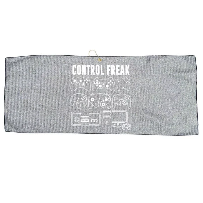 Control Freak Funny Video Game Player Quote Retro Controller Cool Gift Large Microfiber Waffle Golf Towel