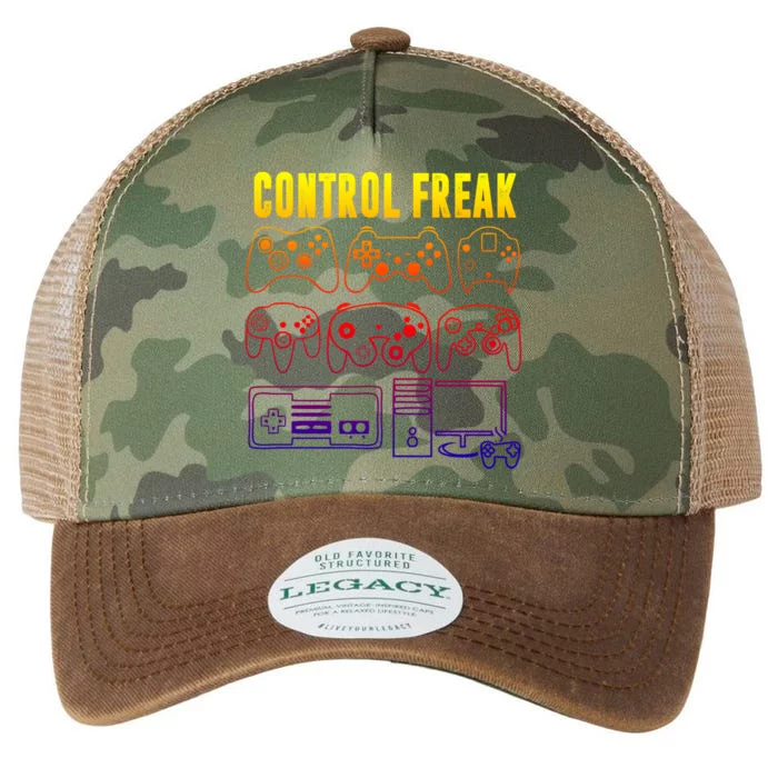 Control Freak Funny Video Game Player Quote Retro Controller Gift Legacy Tie Dye Trucker Hat