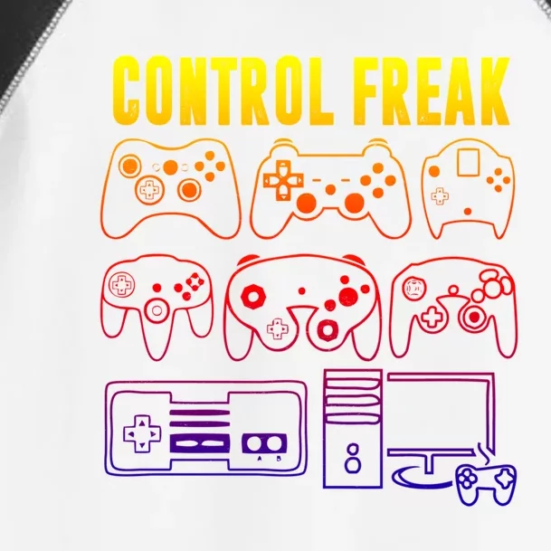 Control Freak Funny Video Game Player Quote Retro Controller Gift Toddler Fine Jersey T-Shirt