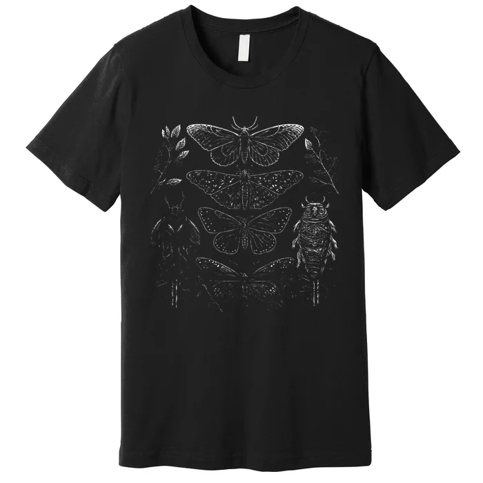 Cute Fairycore Floral Moth Aesthetic Premium T-Shirt