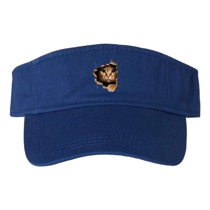 Cute kitten looks from torn fabric - Cats Valucap Bio-Washed Visor