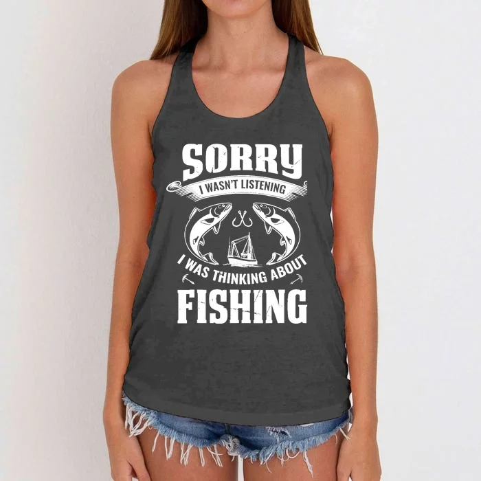 Cool Fishing For  Wo Fisherman Bass Trout Fish Hunting Women's Knotted Racerback Tank