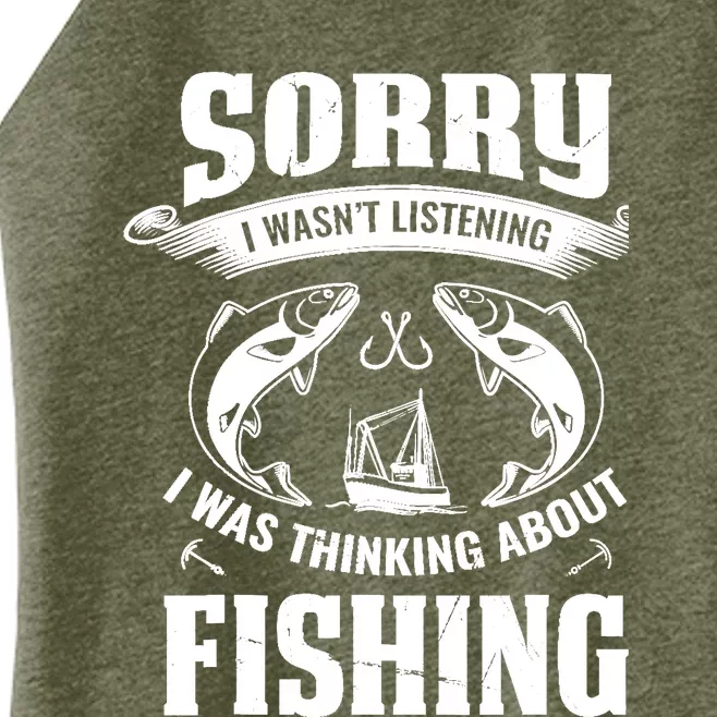 Cool Fishing For  Wo Fisherman Bass Trout Fish Hunting Women’s Perfect Tri Rocker Tank