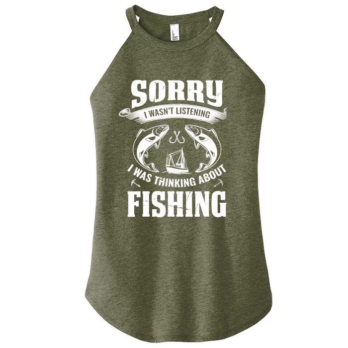 Cool Fishing For  Wo Fisherman Bass Trout Fish Hunting Women’s Perfect Tri Rocker Tank