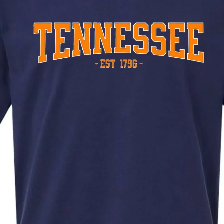 Classic TN Orange Print Retro Varsity Vintage Tennessee Sueded Cloud Jersey T-Shirt