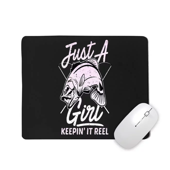 Cute Fishing Funny Keeping It Reel Wo Purple Pink Mousepad