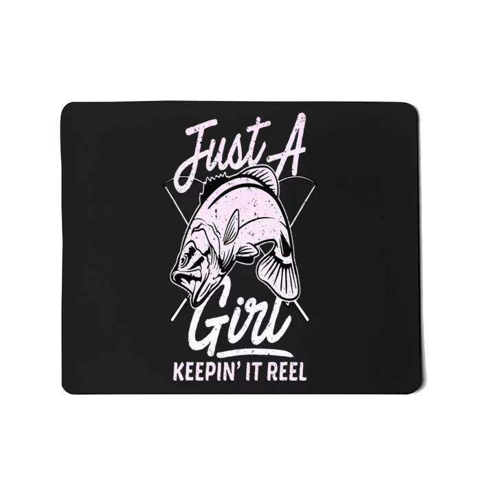 Cute Fishing Funny Keeping It Reel Wo Purple Pink Mousepad