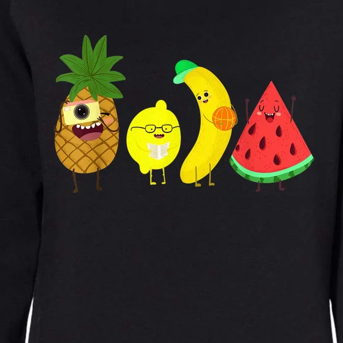 Cute Fruit Friends Family Summer Party Womens California Wash Sweatshirt