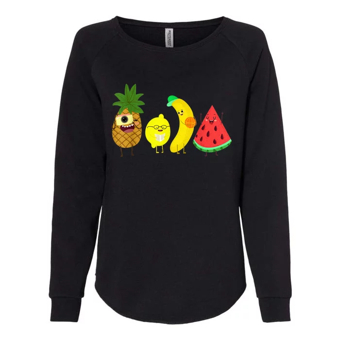 Cute Fruit Friends Family Summer Party Womens California Wash Sweatshirt