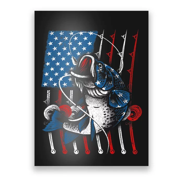 Cool Fishing For Wo American Flag USA Fish Lover Poster