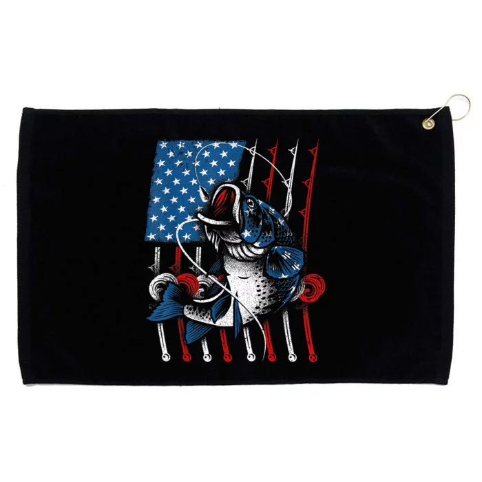 Cool Fishing For Wo American Flag USA Fish Lover Grommeted Golf Towel