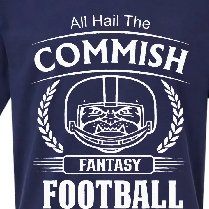 Commissioner Fantasy Football Funny Commish Sueded Cloud Jersey T-Shirt