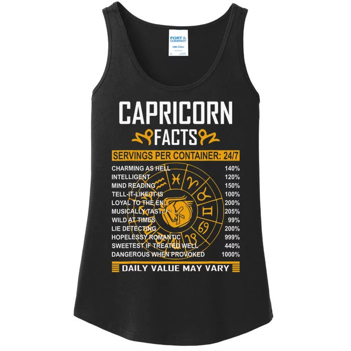 Capricorn Facts Funny Horoscope Astrology Born Birthday Ladies Essential Tank