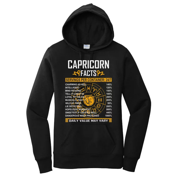 Capricorn Facts Funny Horoscope Astrology Born Birthday Women's Pullover Hoodie