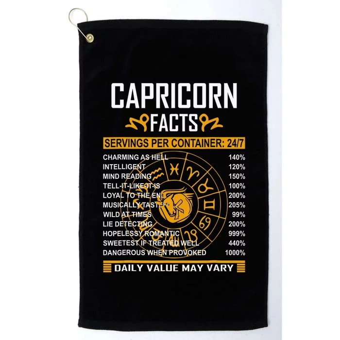 Capricorn Facts Funny Horoscope Astrology Born Birthday Platinum Collection Golf Towel