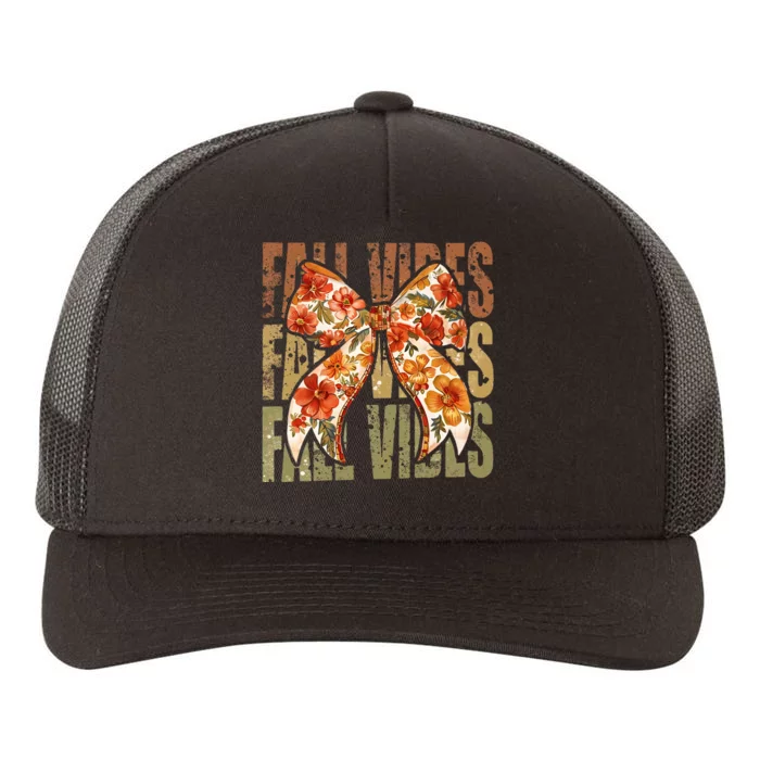 Coquette Floral Fall Vibes Autumn Yupoong Adult 5-Panel Trucker Hat