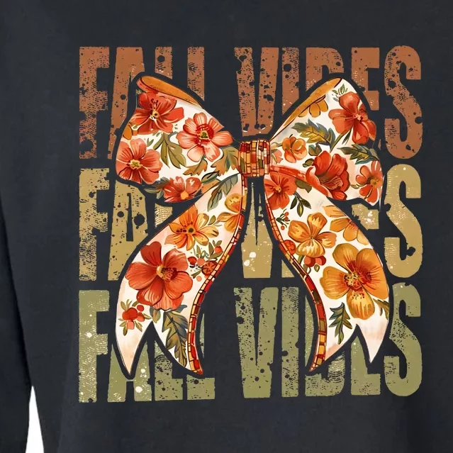 Coquette Floral Fall Vibes Autumn Cropped Pullover Crew