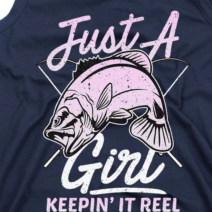 Cute Fishing Funny Keeping It Reel Women Girl Purple Pink Tank Top