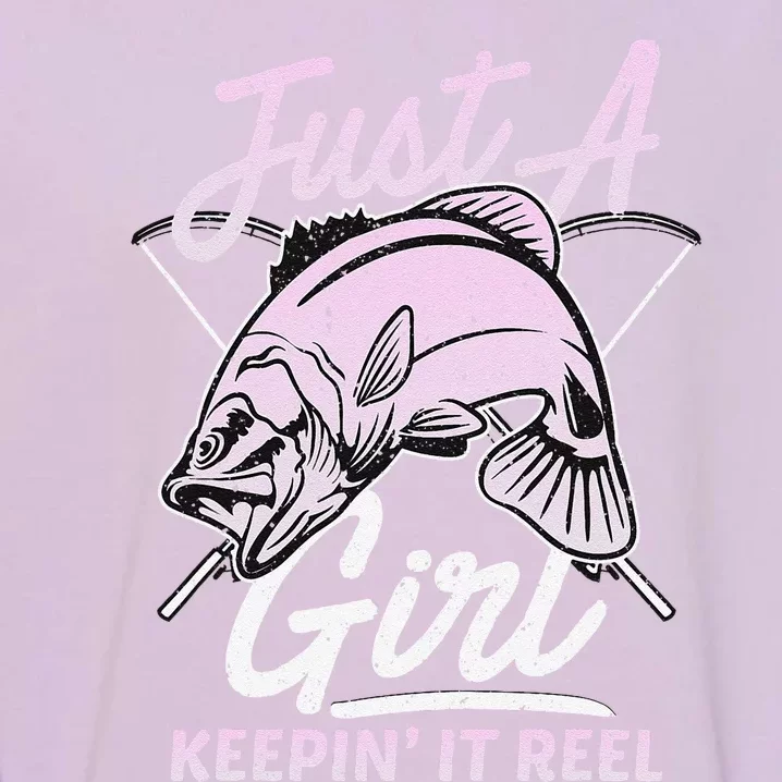 Cute Fishing Funny Keeping It Reel Women Girl Purple Pink Garment-Dyed Sweatshirt