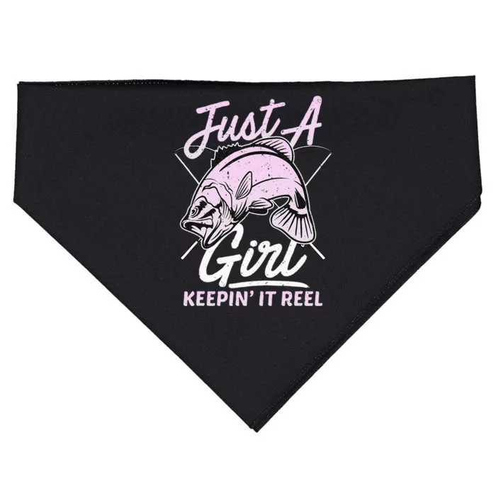 Cute Fishing Funny Keeping It Reel Purple Pink USA-Made Doggie Bandana