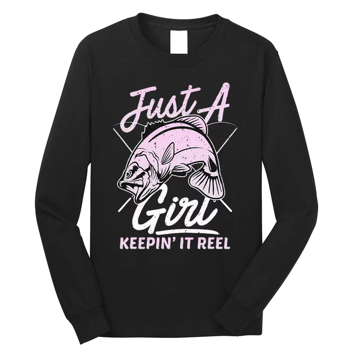 Cute Fishing Funny Keeping It Reel Purple Pink Long Sleeve Shirt