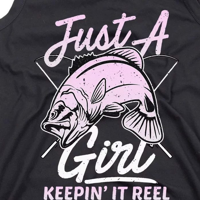 Cute Fishing Funny Keeping It Reel Purple Pink Tank Top