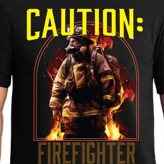 Caution Firefighter Fire Rescue Fire Firefighting Gift Pajama Set