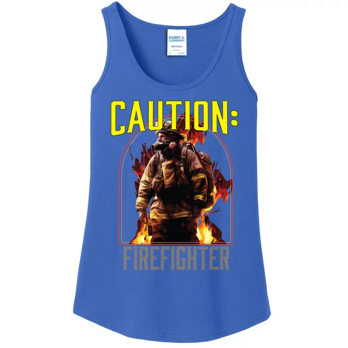 Caution Firefighter Fire Rescue Fire Firefighting Gift Ladies Essential Tank