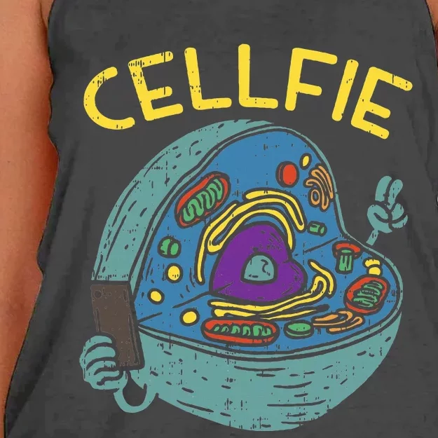 Cell Fie Funny Science Biology Teacher Women's Knotted Racerback Tank