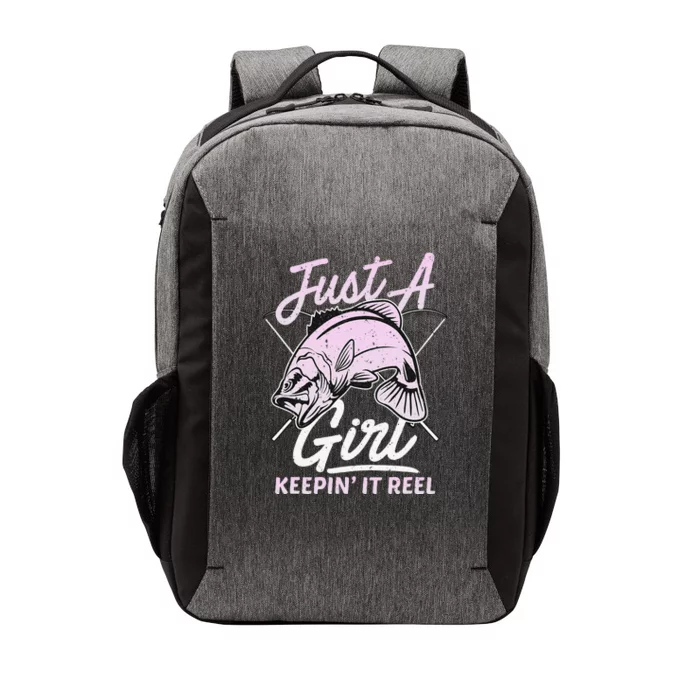 Cute Fishing Funny Keeping It Reel Womens Purple Pink Vector Backpack